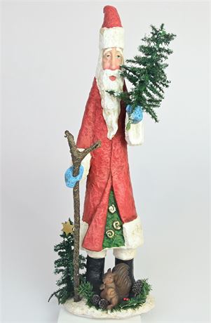 Holiday Living Paper Mache Santa