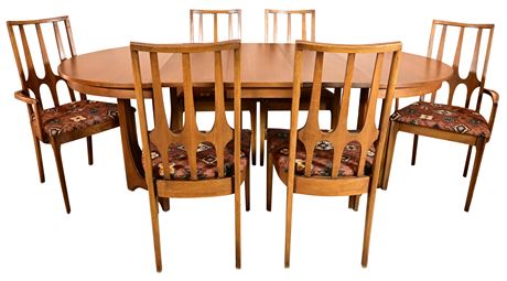 Mid-Century Broyhill Brasilia Walnut Dining Table and Chairs